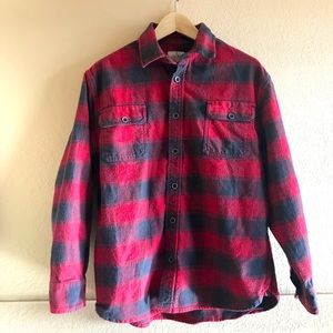 Jachs Flannel Shirt Red and Black Plaid Large